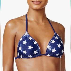💎 California Waves Women's USA Reversible Printed Bikini Top in Size Small
